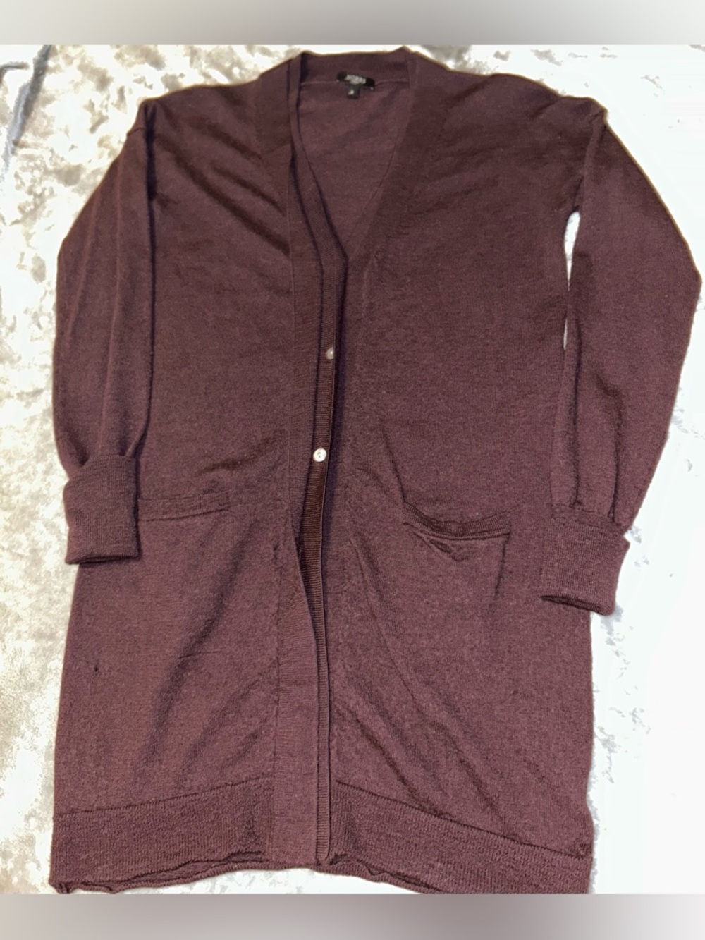 Hobbs London Longline Deep Burgundy Woman’s Size 8 Cardigan